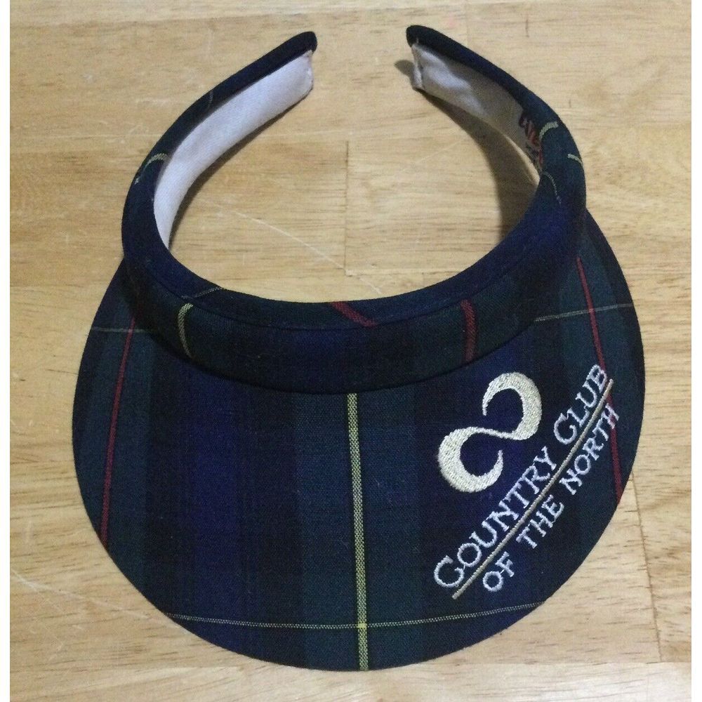 Vintage Plaid women's Golf Visor By Texace Made In USA hat cap C.C. Of The North